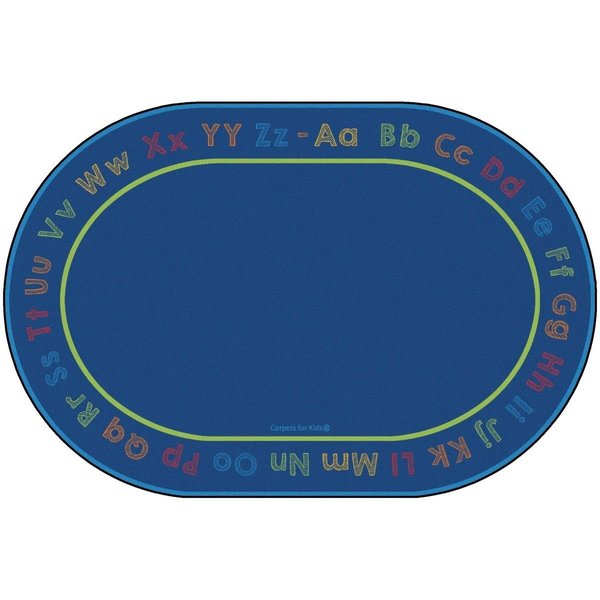 Carpets For Kids 6 ft. 9 in. x 9 ft. 5 in. Oval Chalk & Play Literacy Rug 6306